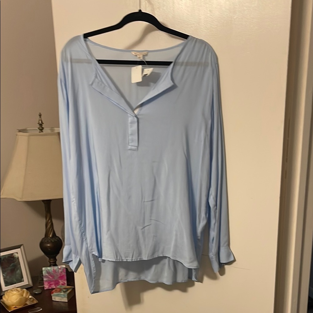 GAP Blue Long Sleeve Boxy Blouse